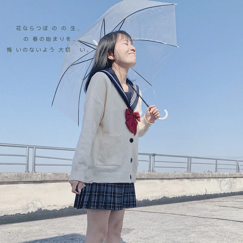 Japanese School Uniform Korean Fashion Sailor Girl Cardigan Cosplay Suit Sweater Anime Student Costume