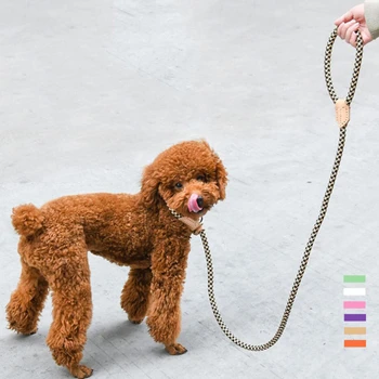 

145cm Dog Leash Round Cotton Dogs Lead Rope Colorful Pet Long Leashes Belt Outdoor Dog Walking Training Leads Ropes