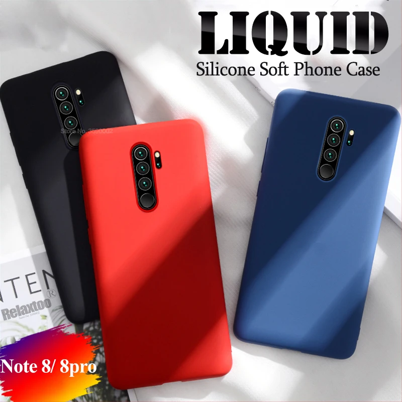 Жидкий силиконовый чехол для redmi note 8 защитный телефона xiomi xaomi ksiomi pro note8 8pro