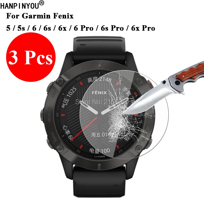 

3 Pcs/Lot 9H 2.5D Tempered Glass Screen Protector For Garmin Fenix 5 5S 6 6X 6S Pro Smart Watch Protective Film + Clean Tools