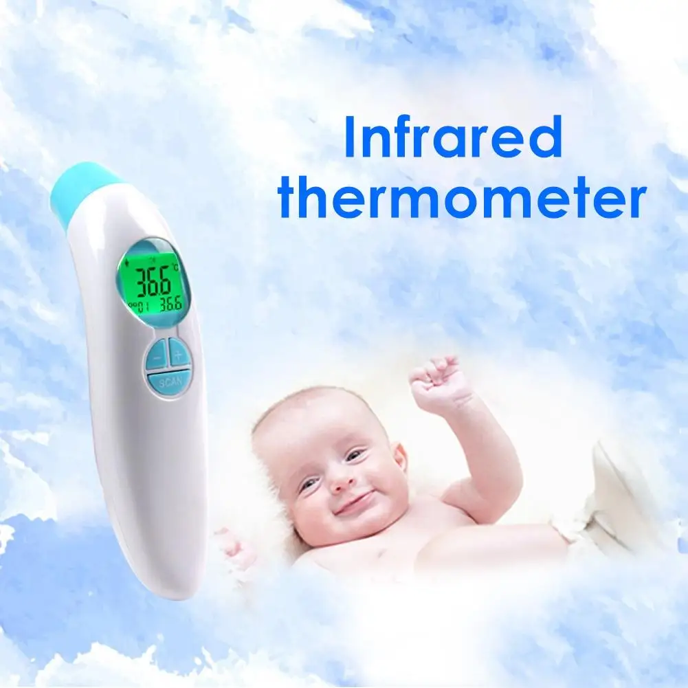 

Handheld LCD Digital Display Non-contact Infrared Thermometer Three-color Backlight Forehead Temperature Meter For Adult Kids