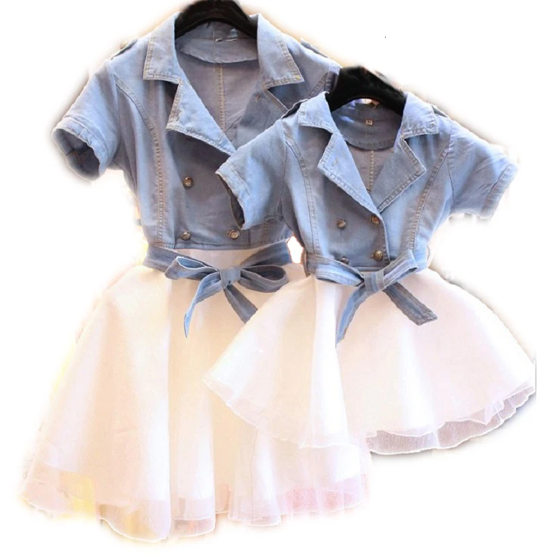 Mother-Daughter-Dresses-Summer-Short-Sleeved-Family-Look-Matching-Clothes-Cotton-Mom-And-Daughter-Dress-Family