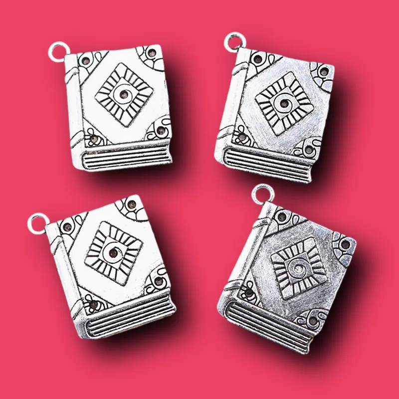 Silver Plated Charms Jewelry Making  Book Charms Jewelry Making - 8pcs  Silver Plated - Aliexpress