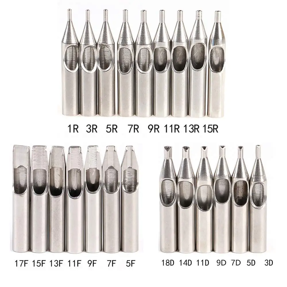 22 шт нержавеющая сталь татуировки Советы наборы ассорти Круглый Алмаз Magnum DT RT FT татуировки трубки наконечник