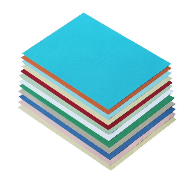 5 sheets of coloured leather A4 size 230g coloured cardboard/cover paper for printing or writing decoration