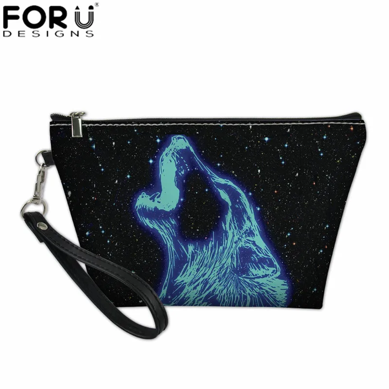 FORUDESIGNS/косметички для макияжа для женщин с принтом волка, косметички женский макияж, сумка для туалетных принадлежностей, многофункциональная сумочка - Цвет: L4325Z8