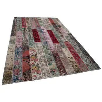 

200x305 Cm Red Handmade Modern Patchwork Rug-7x10 Ft