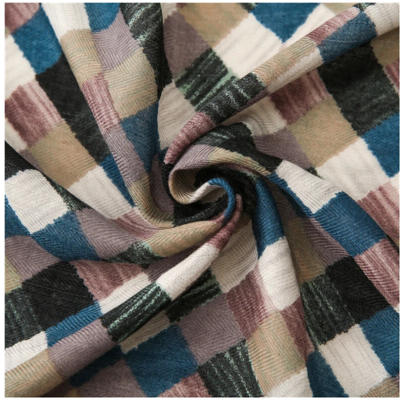 Fashion Women grid Scarf Long size 180x90cm Cotton scarves Winter Lady Scarves Soft Shawl Wrap Scarf Elegant for Christmas  (25)