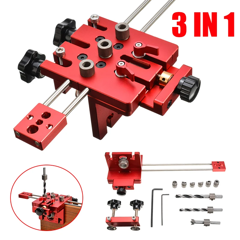 3 in 1 Holzbearbeitung Loch Bohrer Stanzführung Locator Stellungs Jig Tool Kit Aluminium Legierung Holz Arbeits DIY Werkzeuge 3 in 1 Holzbearbeitung Loch Bohrer Stanzführung Locator Stellungs Jig Tool Kit Aluminium Legierung Holz Arbeits DIY Werkzeuge
