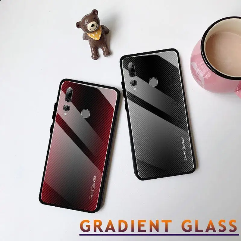 

Luxury Hard Glass Case For Huawei Y9 Y7 Prime 2019 P20 P30 Pro Mate 20 Lite P Smart Z Gradient Tempered Glass Phone Cover Case