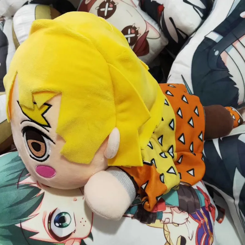Anime Demon Slayer Kimetsu No Yaiba Agatsuma Zenitsu Cosplay Cute Doll Plush Stuffed Throw Pillow 40cm Kawaii Xmas Gifts Mascot Aliexpress