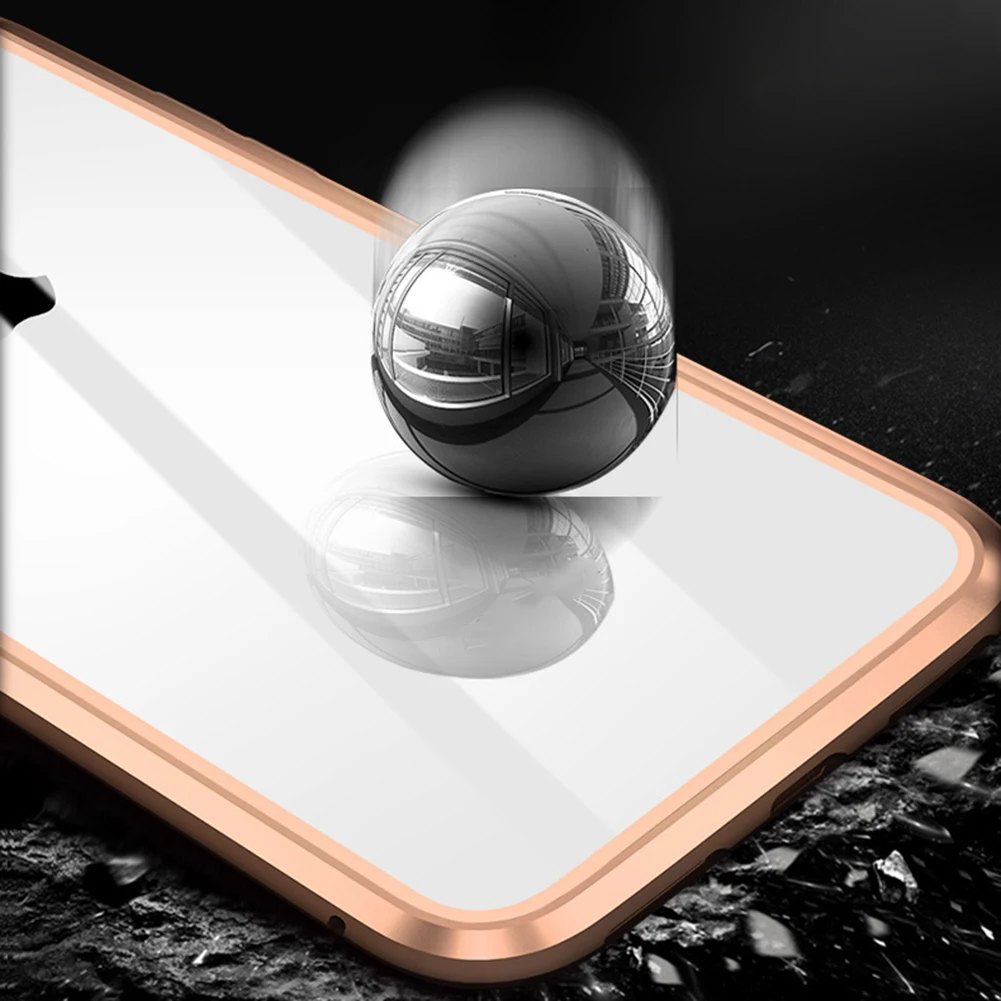Магнитный защитное закаленное стеклянный магнит металлический чехол для телефона 360 полный корпус защитный чехол для Iphone XS MAX X XR 8 7 Plus