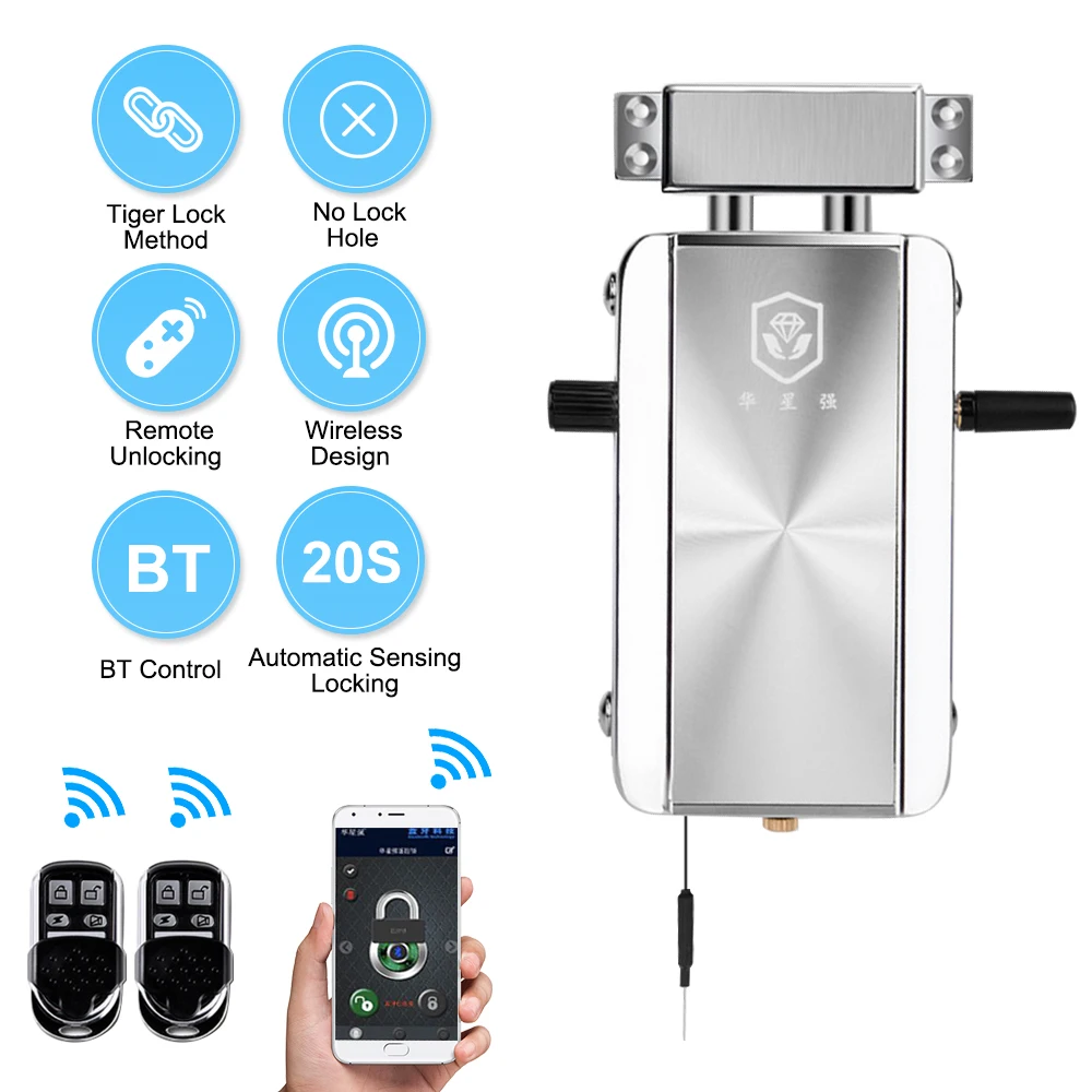 PROD 4000198913944 Intelligent Remote Control Lock Invisible Anti-theft
Security Home Door Lock Support Remote Control Switch Lock BT APP
Control