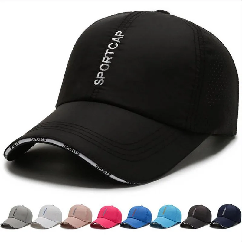 

Fashion Quick Drying Summer Baseball Cap Men Bone Breathable Women Snap back Sun Cap For Fishing run Summer