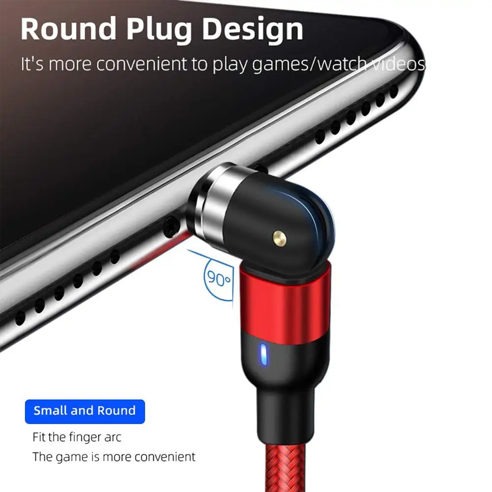 Высококачественный Магнитный кабель L образной формы с вращением на 360 и 180