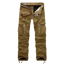 HEFLASHOR размера плюс мужские брюки карго зимние толстые теплые штаны Полная длина мульти карман повседневные военные мешковатые тактические брюки