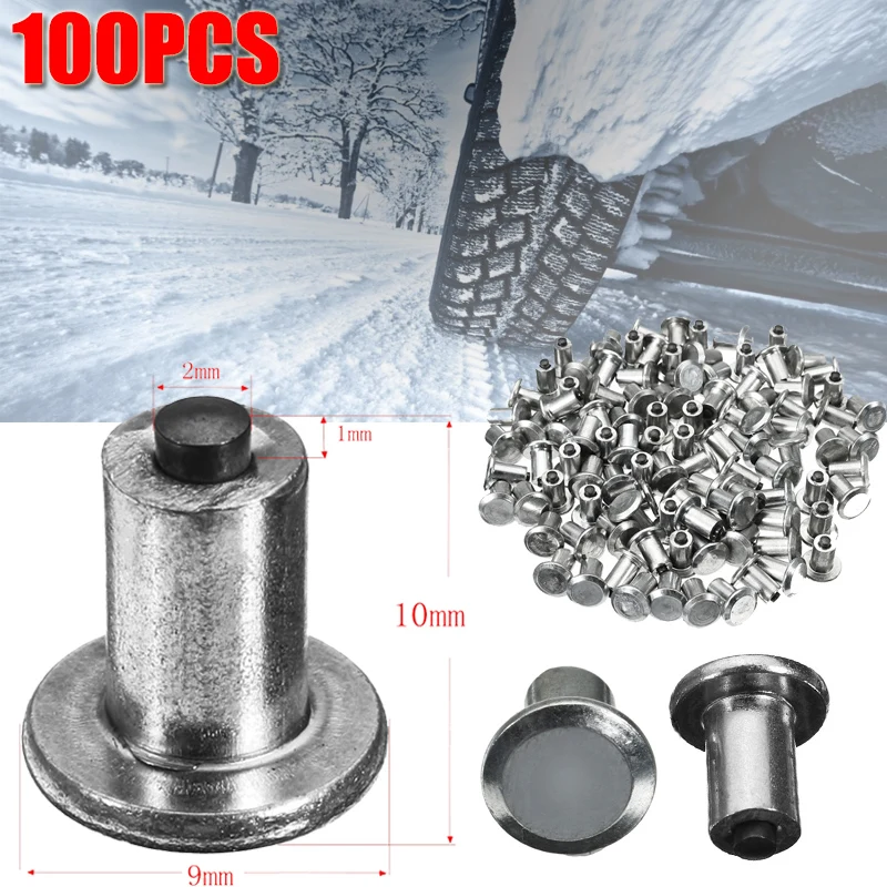 100Pc/lot Winter Wheel Lugs Car Tires Studs Screw Snow Spikes Wheel Tyre Snow Universal Chains Studs For Auto Car Truck Motorcle