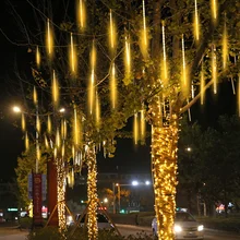 8 Tubes Meteor Shower Rain Led String Lights Street Garlands Christmas Tree Decorations for Outdoor New Year Fairy Garden Light