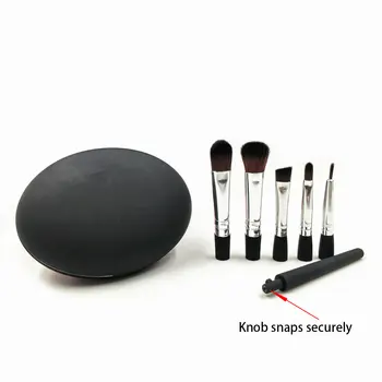 

Makeup Brushes Set Fold Handle Eyeshadow Eyebrow Eyeliner Eye Lips Powder Brushes Mirror Box Kit