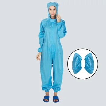 

1pcs Reusable Protective Overalls Splashproof Suits + 1Pair Disposable Shoe Cover Personal Protective Equipment For Ourdoor