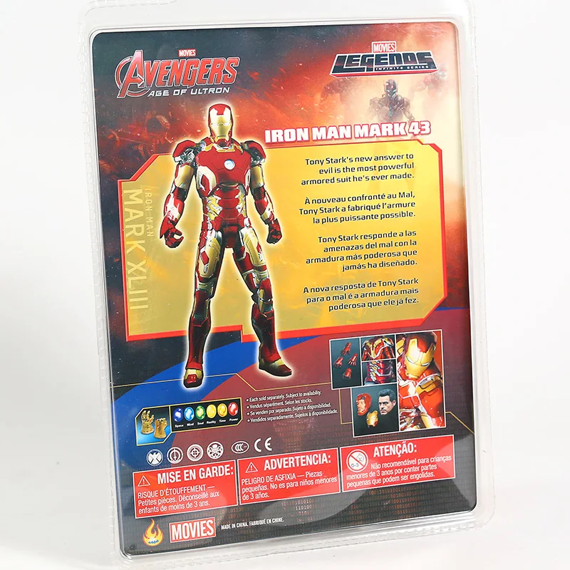 Marvel выбор бесконечная серия Железный человек Mark MK43 XLIII Armor ПВХ фигурка Коллекционная модель игрушки