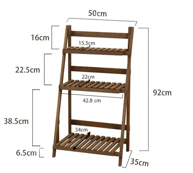 Полки для растений, трехэтажный внутренний балкон, много плоти, твердый деревянный, открытый формальдегид, устойчивость к коррозии, подставка Луи