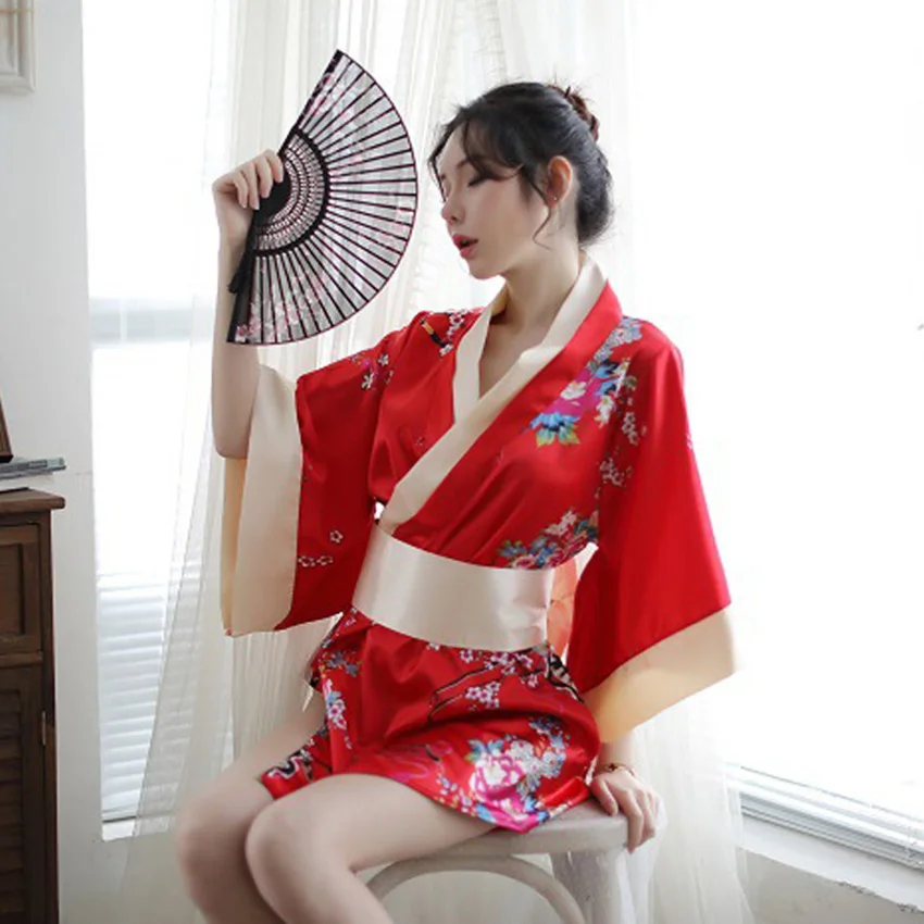 Vintage Floral Print Kimono News Japanese Style Night Gown Yukata Dress for Women Yukata Asian Clothes Sexy Split Summer