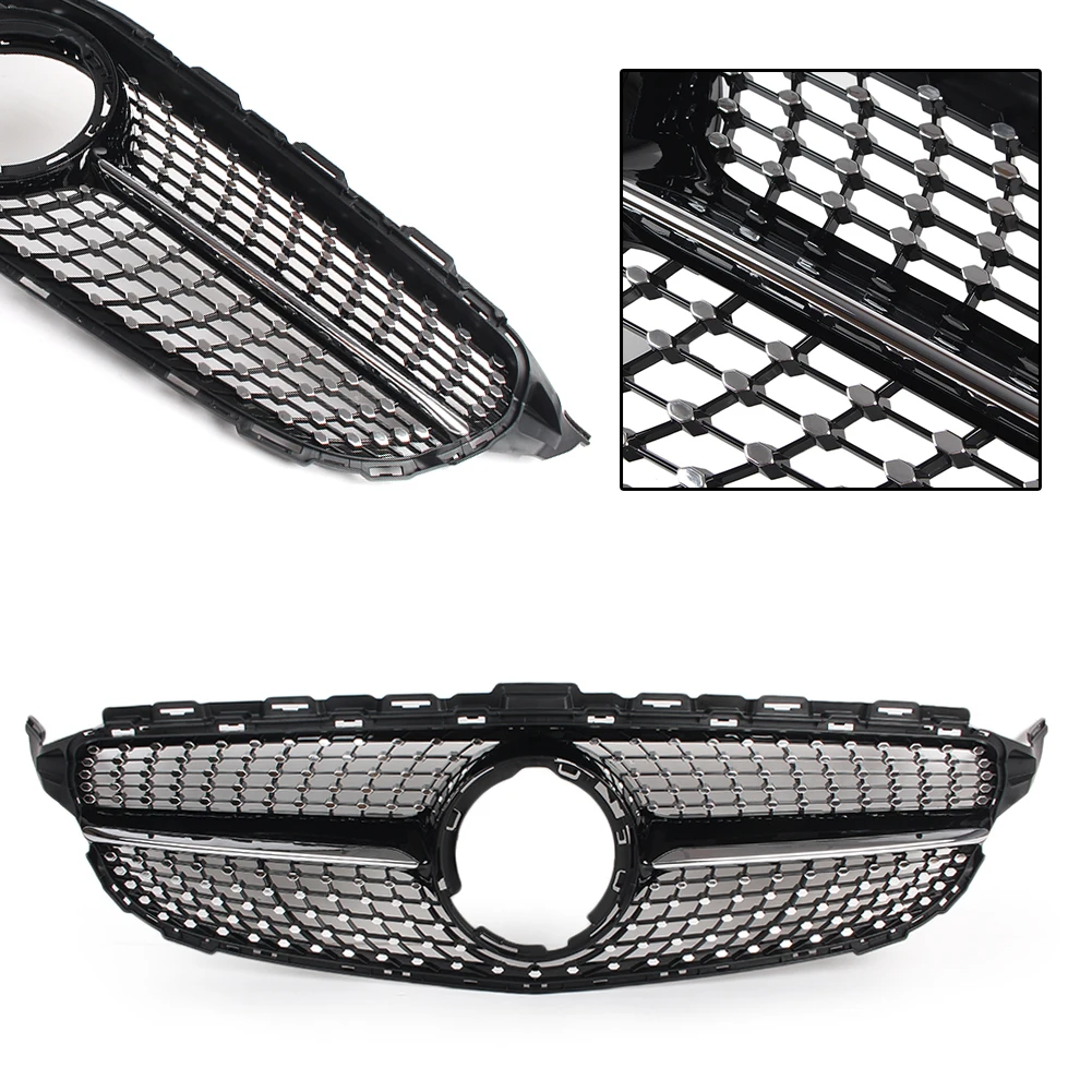 

DNN Style Front Grille Upper Mesh Grill For Mercedes Benz C-Class W205 C200 C250 C300 C350 2019 Diamond Styling Car Accessories