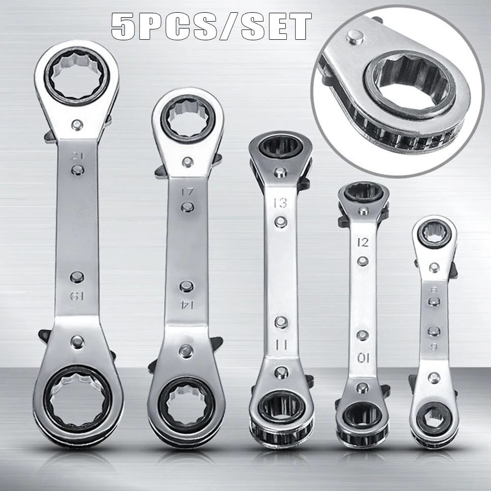 

5-Piece Reversible Ratcheting Box Wrench Set