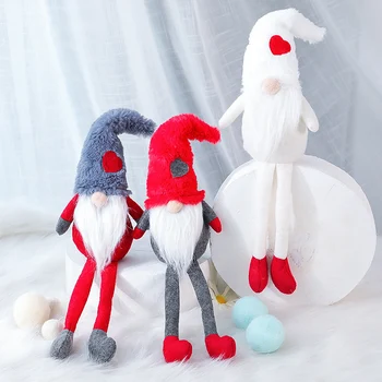 

Christmas Dolls Rudolph Plush Long Leg Stand Pose Small Doll Decorations For Home Office Decor Children Gifts Merry Christmas