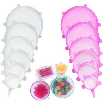 

Silicone Stretch Lids 12pcs Silicone Lids, Reusable Durable Eco-Friendly Stretch Covers to Fit Various Sizes Shapes of Container