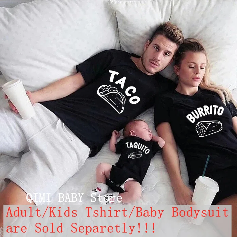 Taco Family Matching Clothes Tshirt Baby Bodysuit Kids Tshirt Family Look Father Son Family Clothes matching clothes for family Family Matching Outfits