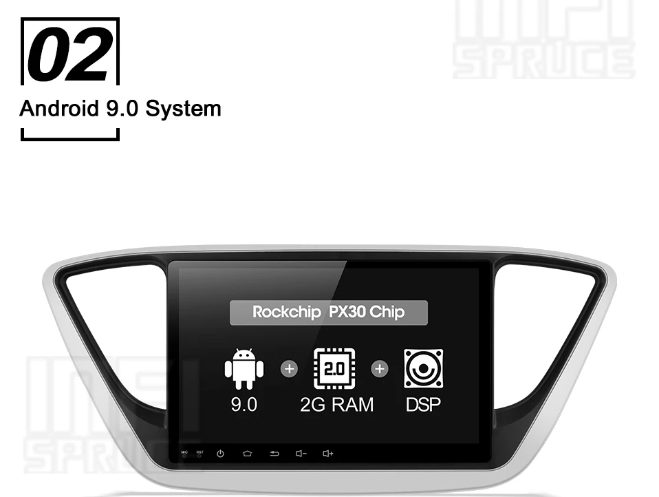 Top infispruce Car DVD GPS For Hyundai Verna Solaris 2017 Quad Core 9" Android 9.0  Car pc Head unit 1024*600 Car Radio Navigation 3