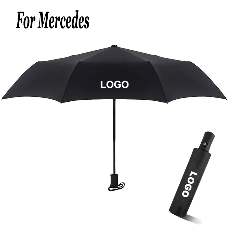 Badeg-paraguas automático para hombre mujer, sombrilla con 3 pliegues, resistente al viento, Mercedes Benz AMG - AliExpress Hogar y jardín