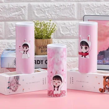 

2020 New Pencil Box Kawaii Cute Pencil Case Stationery For Girls Creative Stationery School With Solar Calculator Pen Box