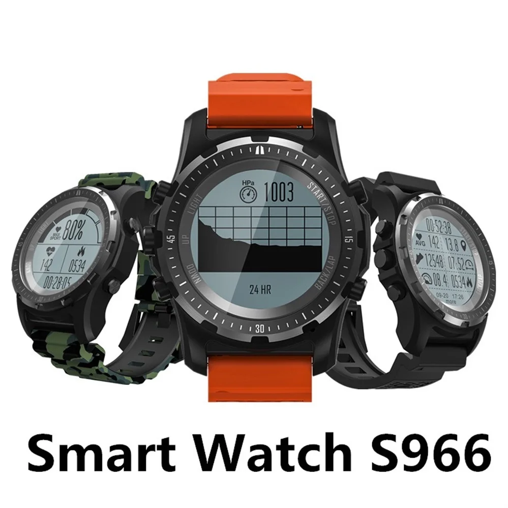 Special  S966 Smart Watch Heart Rate Monitor Barometer Thermometer Bluetooth GPS sport Smartwatch for Androi