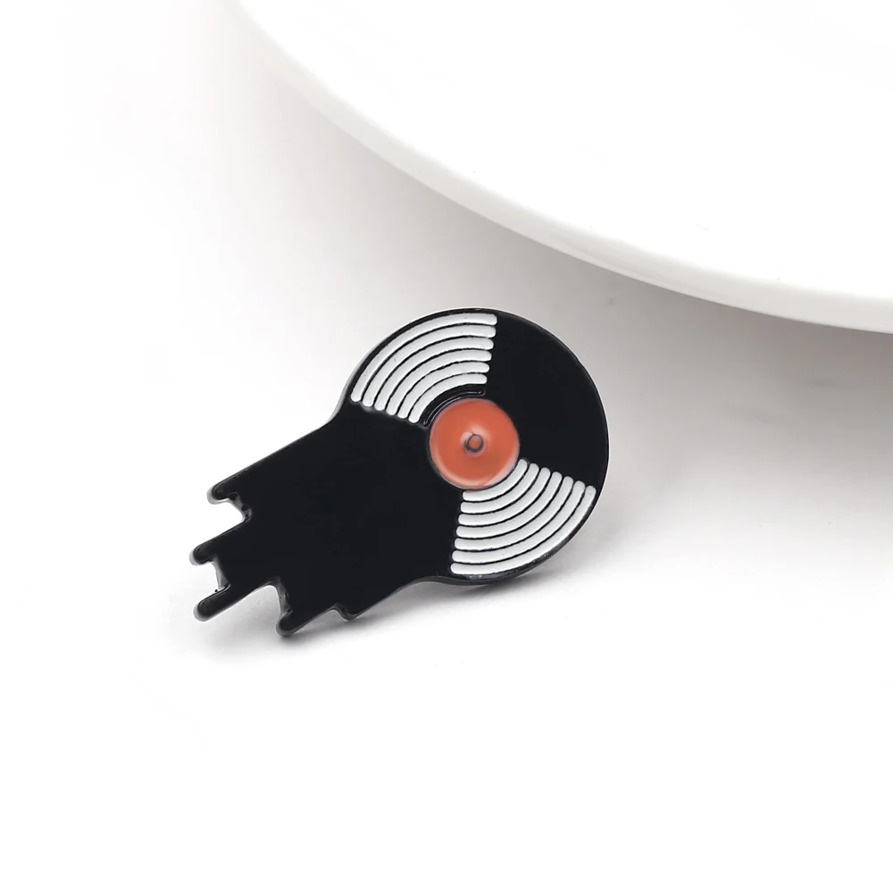 Граммофон Виниловая пластинка Лента DJ брошь Ретро музыкальный плеер CD VIBES Эмаль Булавка кожаный значок меломанам подарок брошь ювелирные изделия