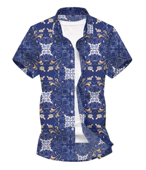 

Beach Shirts 2020 New Men Summer Hawaiian Print Shirt Men Casual Short Sleeve Hawaii Shirt Chemise Homme 3XL 15 color