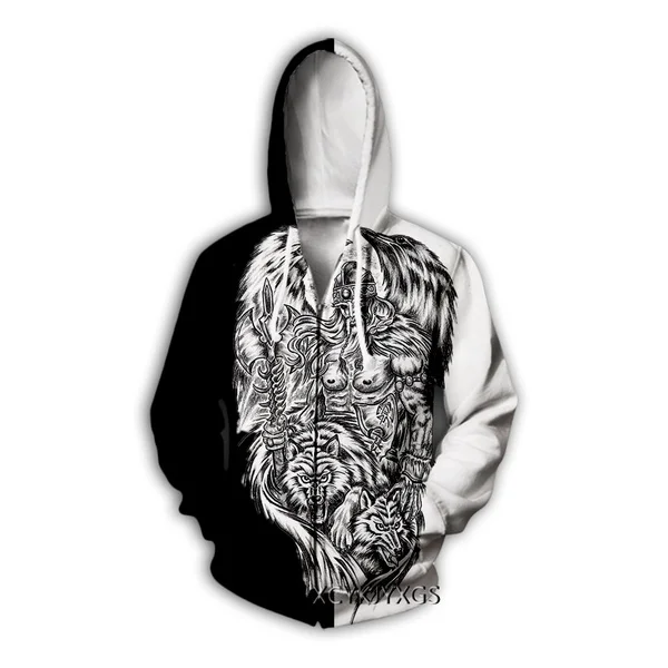 

Viking Warrior Tattoo 3D Print Causal Clothing New Fashion Men Women Zipper Hoodies S-7XL harajuku man hoodies