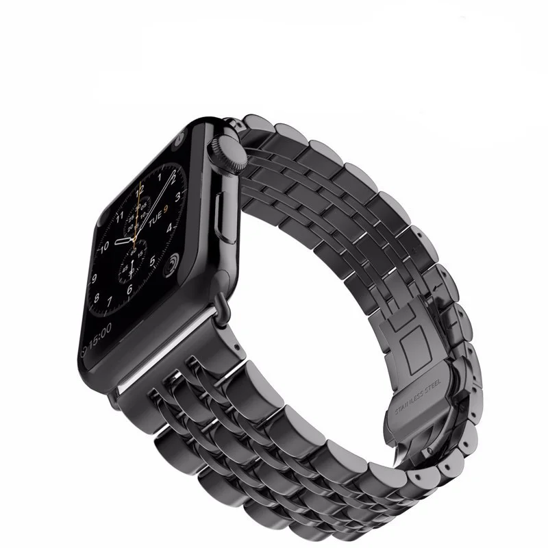 Металлический ремешок для apple watch 38 мм 40 42 44 браслет из нержавеющей стали с семью