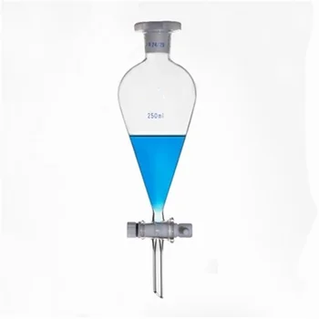 

250ml 24/29 Ground Joint Pear Shaped Lab Separatory Funnel With Stopcock