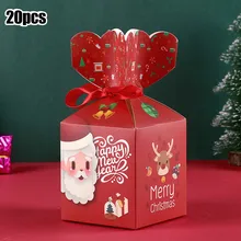 

20pcs Christmas Gift Boxes Creative Candy Cookies Box Xmas Party Wedding Favour Gift Box Decoration Party Supplies