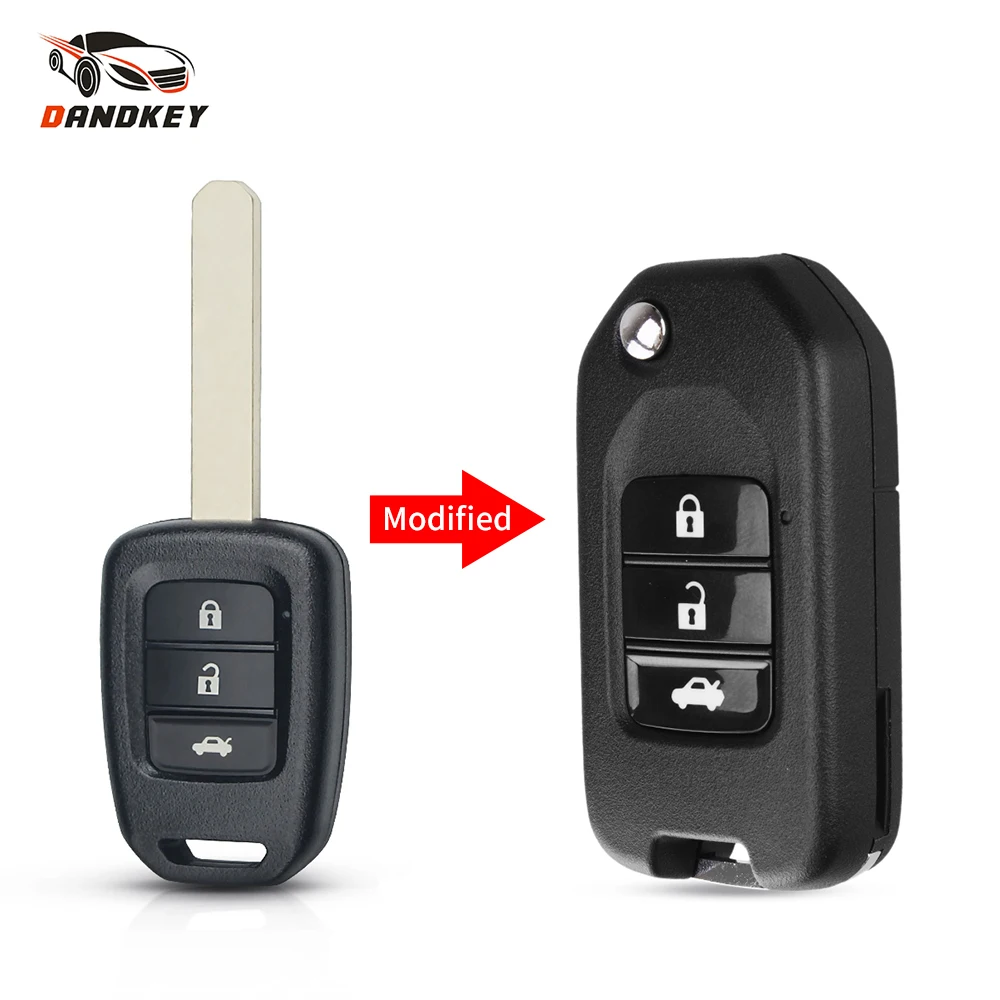 For Honda Civic CRV HRV FRV Accord Jaz 2 Button Remote Key Fob Shell Case Blade 