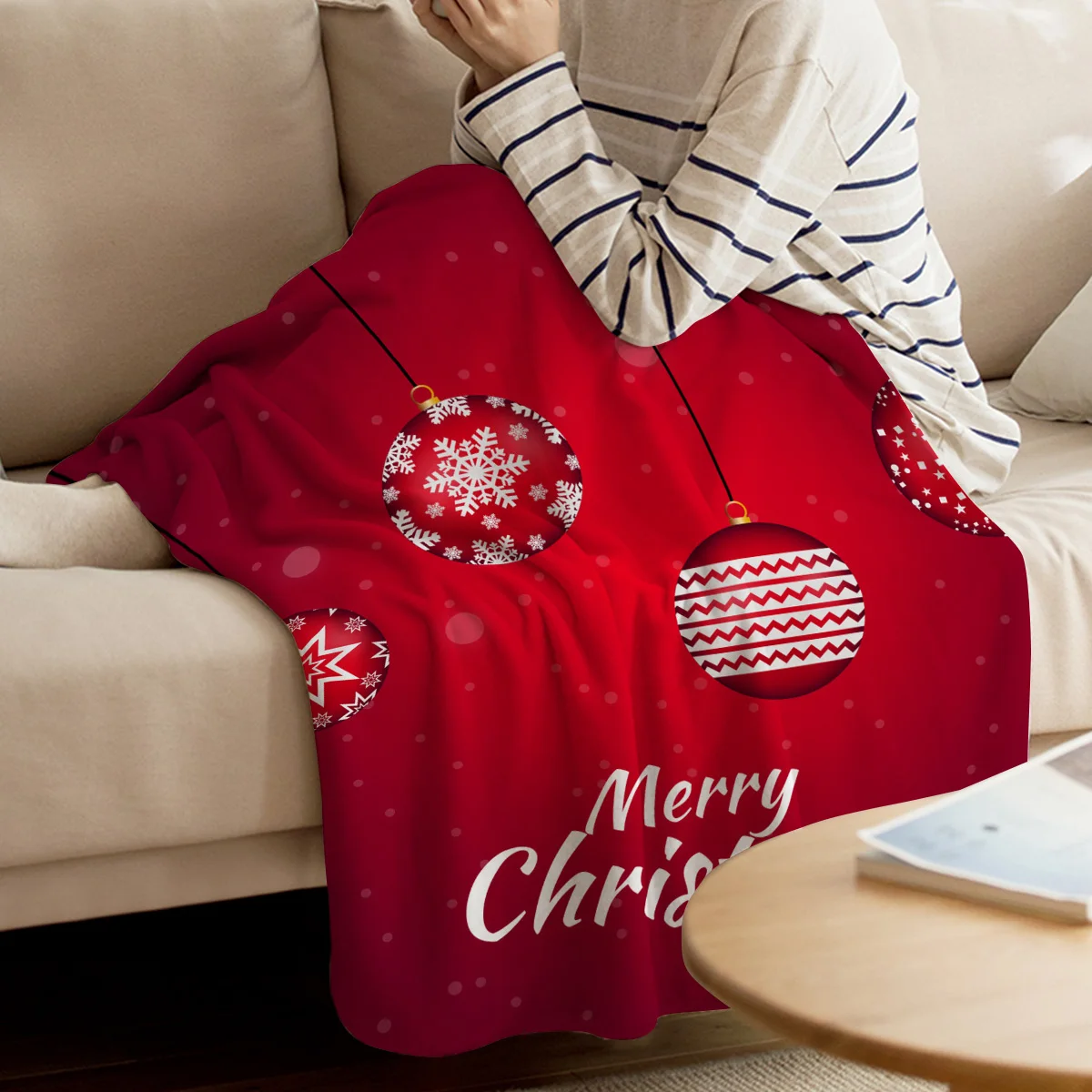 Merry Christmas Lob Blankets Bedspread Flannel Fleece Travel Cover Personalized Fleece Comfort Camping Picnic Dorm Blanket