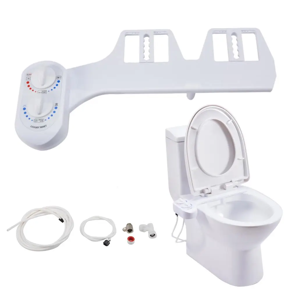 

Toilet Seat Bidet Hot Cold Fresh Water with Self Cleaning Retractable Nozzle Bidet Sprayer Personal Care Sanitizing