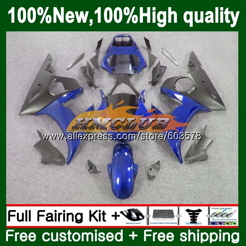 Корпус для YAMAHA YZF600 YZFR6S 2006 2007 2008 2009 126CL. 95 серый синий YZF-600 YZF R6 S R6S 06-09 YZF-R6S 06 07 08 09 обтекатели