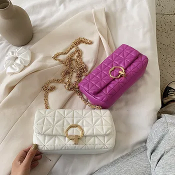 

Brand Original Design 2020 New Embroidered Line Square Bag Leisure Solid Color Foreign Style Shoulder Messenger Bag