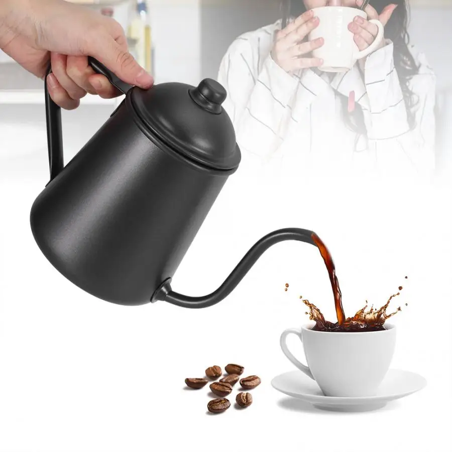 Moka горшок 900 мл нержавеющая сталь черный бытовой портативный узкий длинный рот кофейник чайник