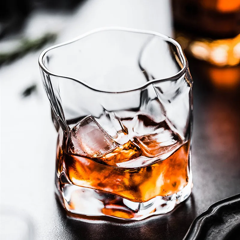 20PCS/Lot 245ml Whiskey Scotch Glass Irregular Crystal Wine Glasses Drinking Glassware Dishwasher Safe Tumbler Cup | Дом и сад