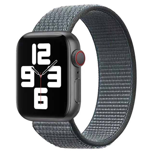 2021 New Upgrade Braided Solo Loop Straps Elastic Soft Weave Nylon  for Apple Watch Band Series 6/SE/5/4/3/2/1 38/40/42/44mm Storm Gray
